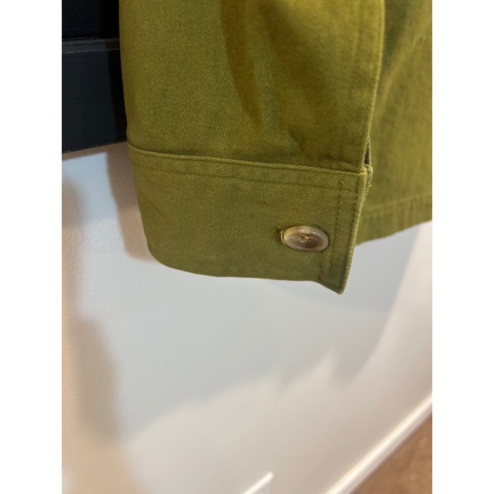 Evys Tree The Mia Olive Green Ruffle Utility Field Jacket Womens Medium ET1045 - Picture 3 of 11